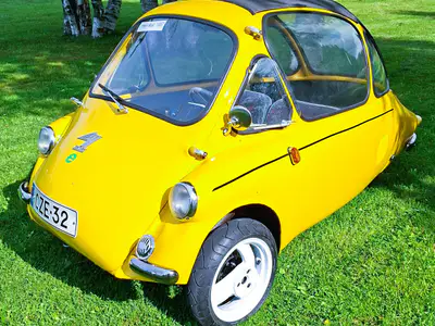 Heinkel Kabine konvertoitu sähköautoksi, ilmoituksen kuva